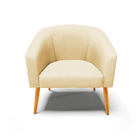 Kit 02 Poltronas Stella Veludo Off White Luxo A129 Pés Palito