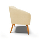 Kit 02 Poltronas Stella Veludo Off White Luxo A129 Pés Palito