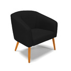 Kit 02 Poltronas Stella Veludo Preto Luxo A81 Pés Palito Cast