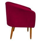 Kit 02 Poltronas Stella Veludo Vermelho Pés Palito Castanho D