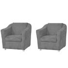 Kit 02 Poltronas Tilla Cinza