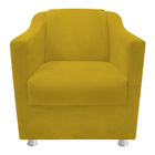 Kit 02 Poltronas Tilla E 01 Puff Dado Suede Amarelo - Amarena