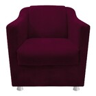 Kit 02 Poltronas Tilla E 01 Puff Dado Suede Bordô - Amarena M