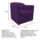 Kit 02 Poltronas Tilla E 01 Puff Dado Suede Roxo - Amarena Mó