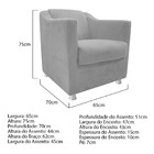 Kit 02 Poltronas Tilla E 02 Puffs Dado Suede Cinza - Amarena