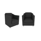 Kit 02 Poltronas Tilla Suede Preto