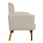 Kit 02 Poltronas Veronês Corino Bege Pés Palito Castanho