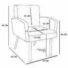 Kit 02 Poltronas Veronês Corino Branco Pés Palito Castanho D'