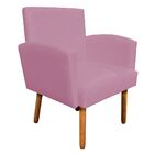 Kit 02 Poltronas Veronês Corino Rosa Bebê Pés Palito Castanho