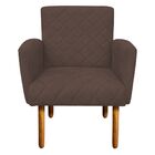 Kit 02 Poltronas Veronês Suede Marrom Pés Palito Castanho D'r