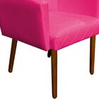 Kit 02 Poltronas Veron?s Corino Pink P?s Palito Castanho D'ro