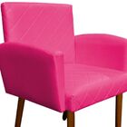 Kit 02 Poltronas Veron?s Corino Pink P?s Palito Castanho D'ro