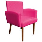 Kit 02 Poltronas Veron?s Corino Pink P?s Palito Castanho D'ro