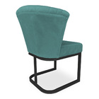 Kit 02 Poltronas Vitória Veludo Azul Turquesa Matelassê Base