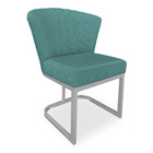 Kit 02 Poltronas Vitória Veludo Azul Turquesa Matelassê Base