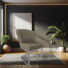 Kit 02 Poltronas Vitória Veludo Capuccino Matelassê Base Metá