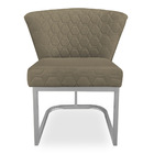 Kit 02 Poltronas Vitória Veludo Capuccino Matelassê Base Metá