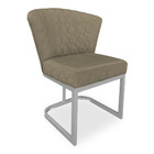 Kit 02 Poltronas Vitória Veludo Capuccino Matelassê Base Metá