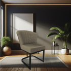 Kit 02 Poltronas Vitória Veludo Capuccino Matelassê Base Metá