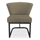 Kit 02 Poltronas Vitória Veludo Capuccino Matelassê Base Metá