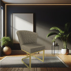 Kit 02 Poltronas Vitória Veludo Capuccino Matelassê Base Metá