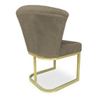 Kit 02 Poltronas Vitória Veludo Capuccino Matelassê Base Metá