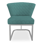 Kit 02 Poltronas Vitória Veludo Matelassê Base Metálica Indus