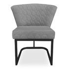 Kit 02 Poltronas Vitória Veludo Matelassê Base Metálica Indus