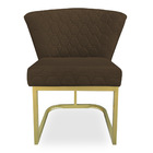 Kit 02 Poltronas Vitória Veludo Matelassê Base Metálica Indus