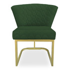 Kit 02 Poltronas Vitória Veludo Matelassê Base Metálica Indus