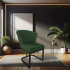 Kit 02 Poltronas Vitória Veludo Verde Matelassê Base Metálica