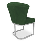 Kit 02 Poltronas Vitória Veludo Verde Matelassê Base Metálica