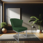 Kit 02 Poltronas Vitória Veludo Verde Matelassê Base Metálica