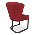 Kit 02 Poltronas Vitória Veludo Vermelho Matelassê Base Metál