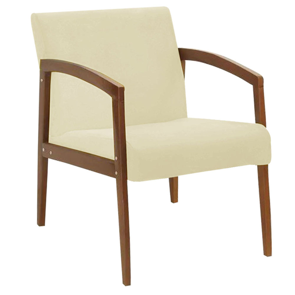 Kit 02 Poltronas Yasmin Suede Base Fixa De Madeira - D'rossi