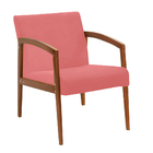 Kit 02 Poltronas Yasmin Suede Base Fixa De Madeira - D'rossi