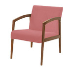 Kit 02 Poltronas Yasmin Suede Base Fixa De Madeira - D'rossi