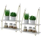 Kit 02 Prateleiras Decorativas Com Corda Sisal Cora B03 Branc