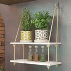 Kit 02 Prateleiras Decorativas Com Corda Sisal Cora B03 Branc