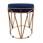 Kit 02 Puff Babu Suede Base Cobre - Azul Marinho