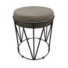 Kit 02 Puff Babu Suede Base Preto - Marrom Rato