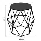 Kit 02 Puff Banqueta Aramado Luna Hexágono Base Preto Suede C