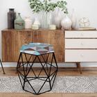 Kit 02 Puff Banqueta Aramado Luna Hexágono Base Preto Triângu