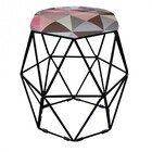 Kit 02 Puff Banqueta Aramado Luna Para Penteadeira Hexágono B