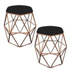 Kit 02 Puff Banqueta Aramado Luna Para Penteadeira Hexágono B