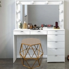 Kit 02 Puff Banqueta Aramado Luna Para Penteadeira Hexágono B