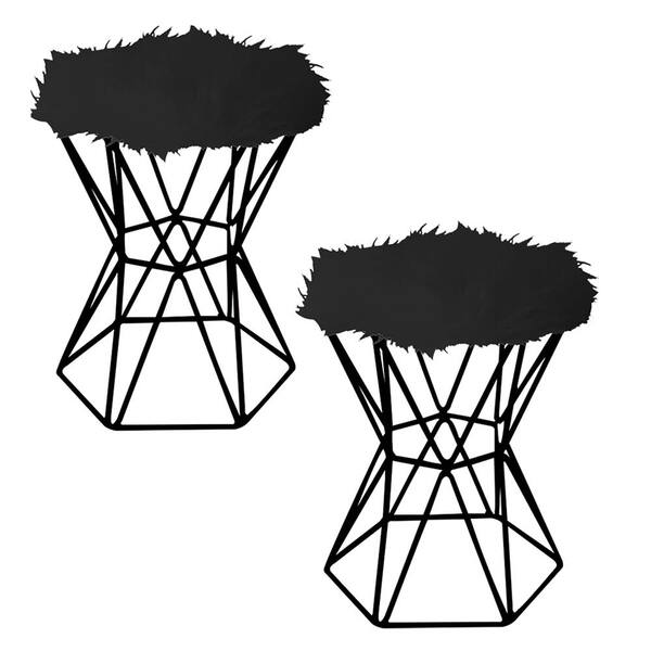 Kit 02 Puff Banqueta Louis Aramado Hexágono Para Penteadeira