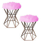 Kit 02 Puff Banqueta Louis Aramado Hexágono Para Penteadeira