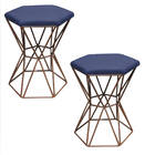 Kit 02 Puff Banqueta Louis Industrial Para Penteadeira Sala H