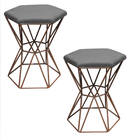 Kit 02 Puff Banqueta Louis Industrial Para Penteadeira Sala H